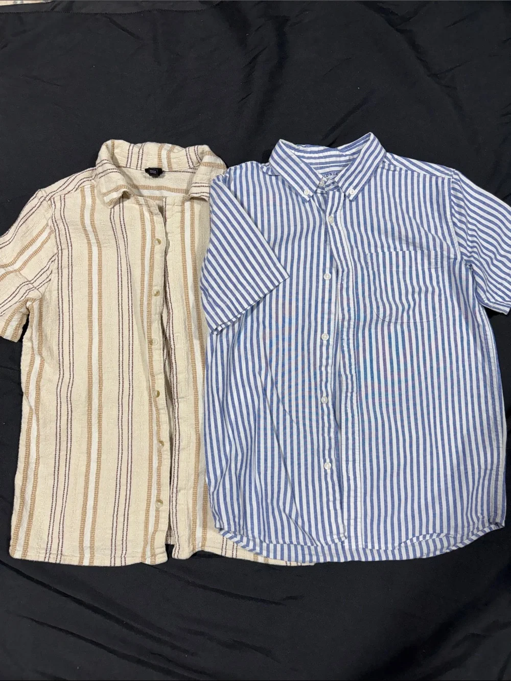 Bundle of 2 Kids Short-Sleeve Striped Button-Up Shirt - Blue